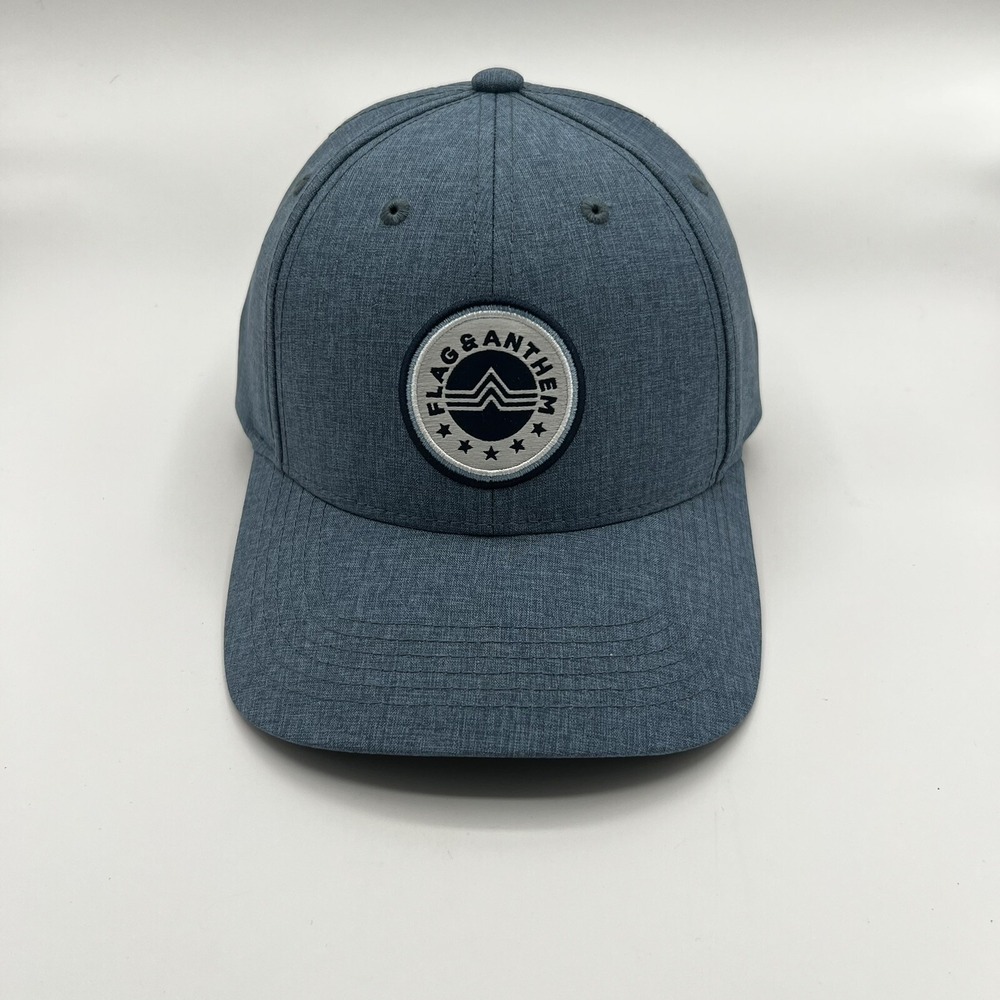 Flag & Anthem Snapback  Hat Blue One Size Adjustable Mesh Back 6 Panel - Picture 2 of 7